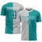 Custom Gray Aqua-White Sublimation Split Fashion Soccer Uniform Jersey