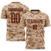 Custom Camo Texas Orange-Brown Sublimation Salute To Service Soccer Uniform Jersey